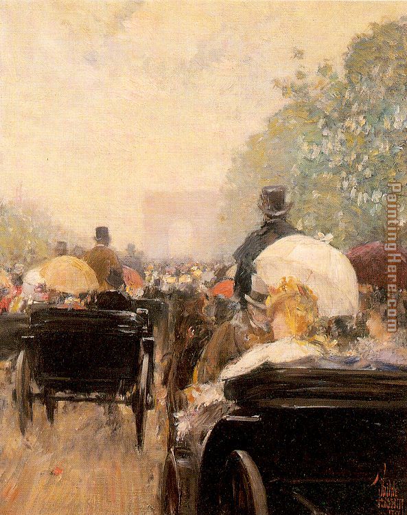 Carriage Parade painting - childe hassam Carriage Parade art painting